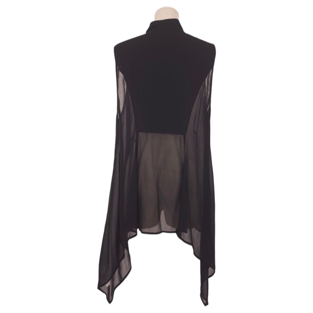 Eileen Fisher Black Silk Asymmetrical Zip Vest Sz Extra Large - Picture 3 of 11